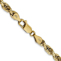 14K Yellow Gold 20" Diamond-Cut Quadruple Rope Chain - 4.5mm Width by Oro Pregiato