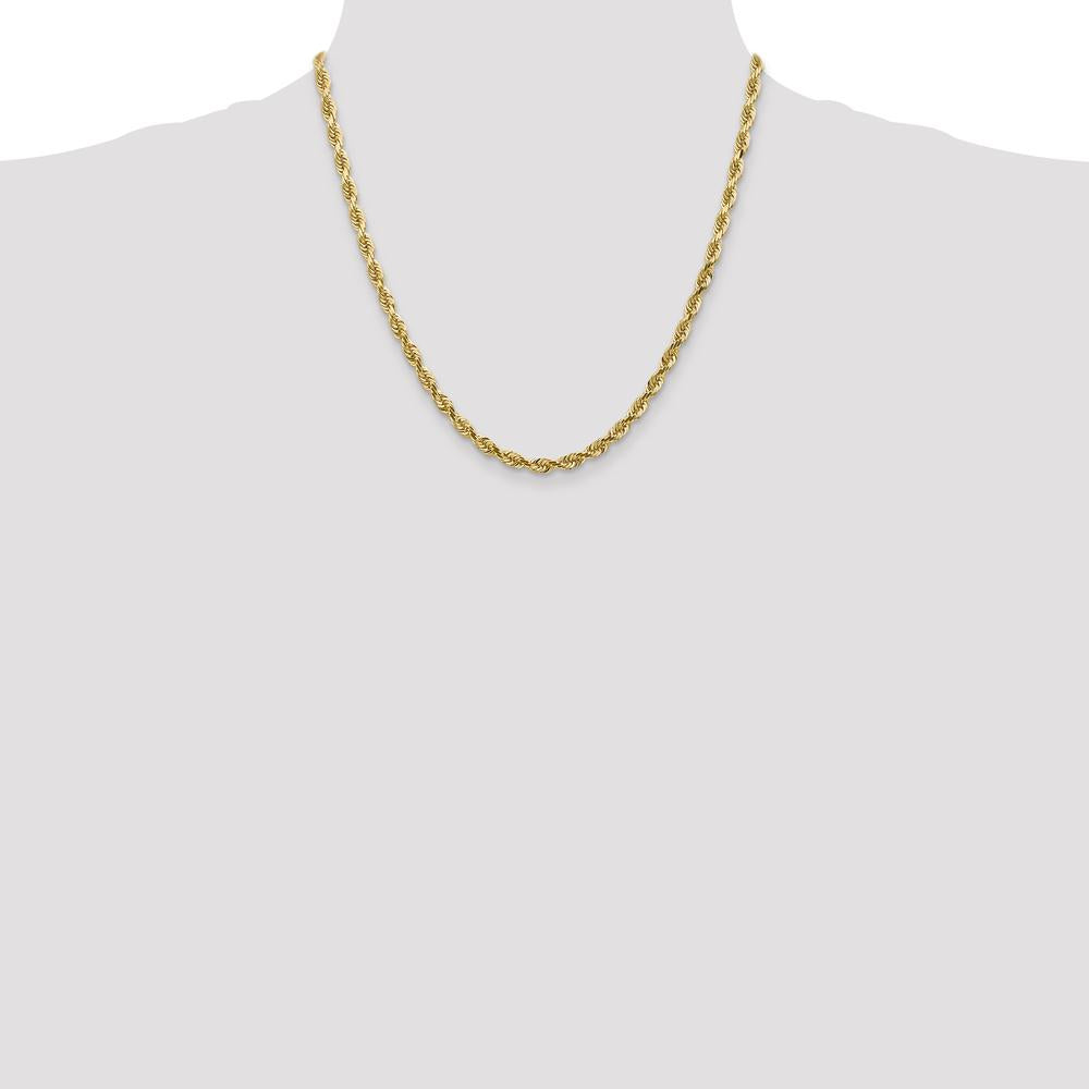 14K Yellow Gold 20" Diamond-Cut Quadruple Rope Chain - 4.5mm Width by Oro Pregiato