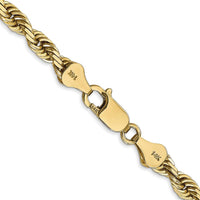 14K Yellow Gold 20" Diamond-Cut Quadruple Rope Chain - 5mm Width by Oro Pregiato