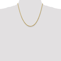 14K Yellow Gold 20" Diamond-Cut Rope Chain - 3.35mm Width with Lobster Clasp by Oro Pregiato