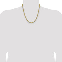 14K Yellow Gold 20" Diamond-Cut Rope Chain - 4.9mm Width by Oro Pregiato