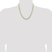 14K Yellow Gold 20" Diamond-Cut Rope Chain - 4mm Width by Oro Pregiato