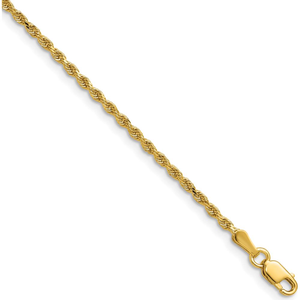 14K Yellow Gold 20" Diamond-Cut Rope Chain Necklace - 1.75mm Width