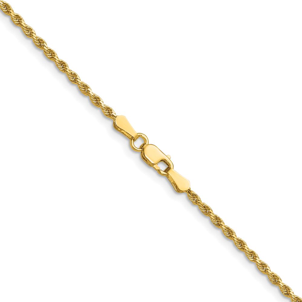 14K Yellow Gold 20" Diamond-Cut Rope Chain Necklace - 1.75mm Width
