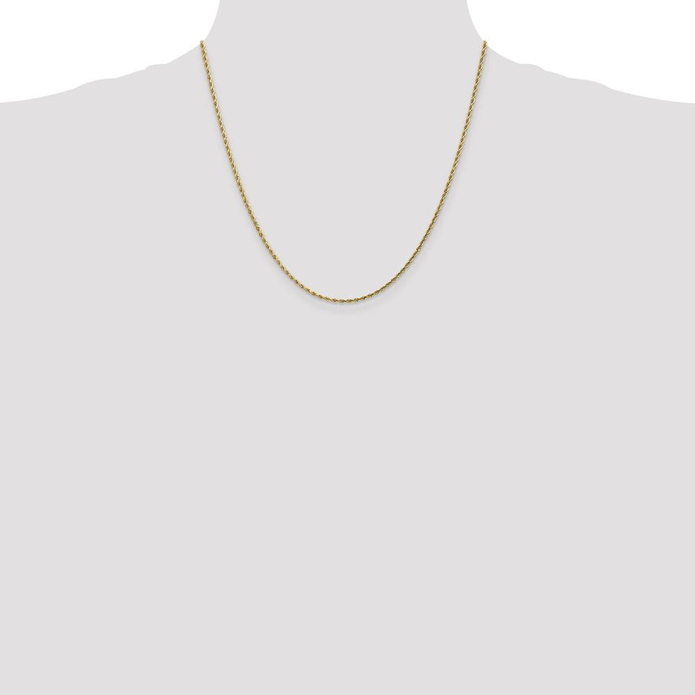 14K Yellow Gold 20" Diamond-Cut Rope Chain Necklace - 1.75mm Width