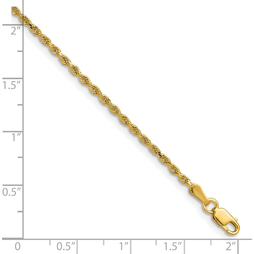 14K Yellow Gold 20" Diamond-Cut Rope Chain Necklace - 1.75mm Width