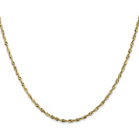 14K Yellow Gold 20" Diamond-Cut Rope Chain Necklace - 1.8mm Width by Oro Pregiato