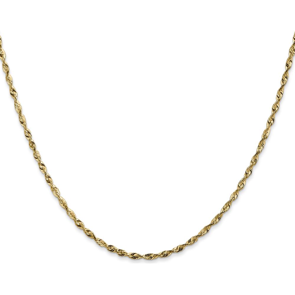 14K Yellow Gold 20" Diamond-Cut Rope Chain Necklace - 1.8mm Width by Oro Pregiato