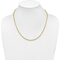 14K Yellow Gold 20" Diamond-Cut Rope Chain Necklace - 2.25mm Width