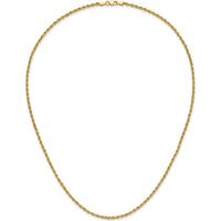 14K Yellow Gold 20" Diamond-Cut Rope Chain Necklace - 2.25mm Width
