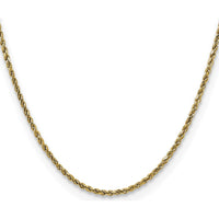 14K Yellow Gold 20" Diamond-Cut Rope Chain Necklace - 2.25mm Width by Oro Pregiato