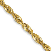 14K Yellow Gold 20" Diamond-Cut Rope Chain Necklace - 2.5mm Width by Oro Pregiato