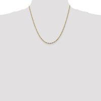 14K Yellow Gold 20" Diamond-Cut Rope Chain Necklace - 2.5mm Width by Oro Pregiato