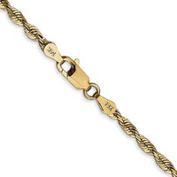 14K Yellow Gold 20" Diamond-Cut Rope Chain Necklace - 2.75mm Width with Lobster Clasp by Oro Pregiato