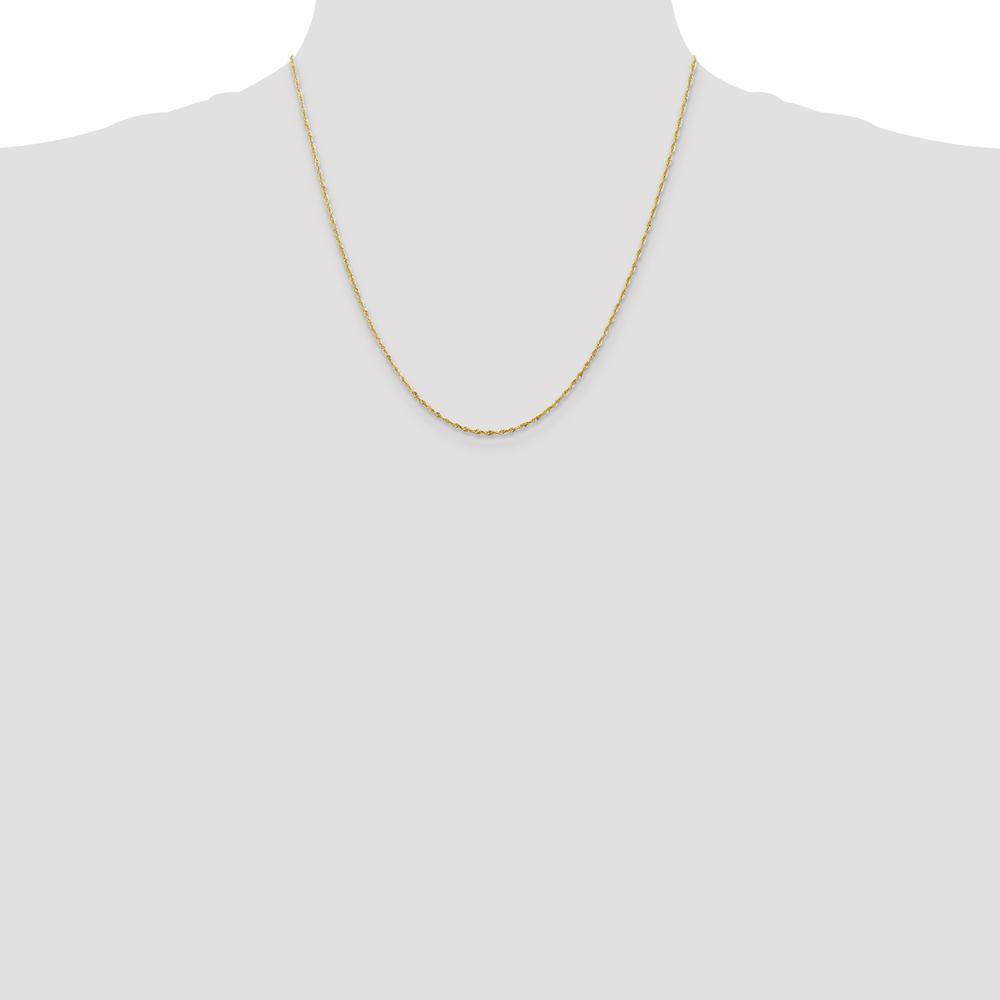 14K Yellow Gold 20" Diamond-Cut Rope Chain Necklace with Lobster Clasp - 1.5mm Width by Oro Pregiato
