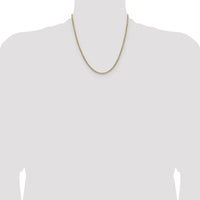 14K Yellow Gold 20" Diamond-Cut Rope Chain Necklace with Lobster Clasp - 2.5mm Width by Oro Pregiato
