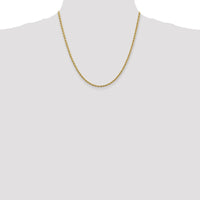 14K Yellow Gold 20" Diamond-Cut Rope Chain Necklace with Lobster Clasp - 2.75mm Solid Handmade Design
