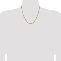 14K Yellow Gold 20" Diamond-Cut Rope Chain Necklace with Lobster Clasp - 3.25mm