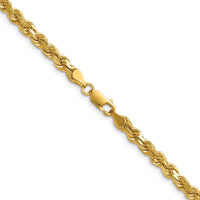 14K Yellow Gold 20" Diamond-Cut Rope Chain Necklace with Lobster Clasp - 4.25mm Solid Polished Finish