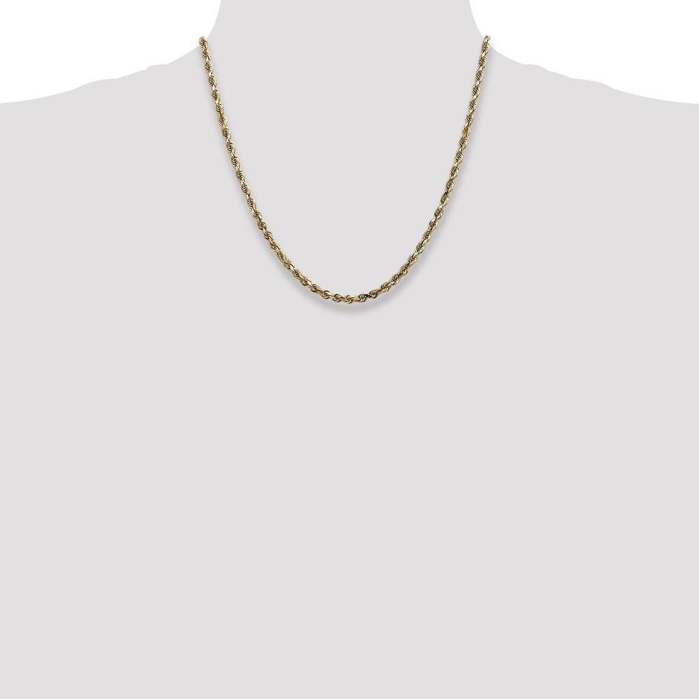 14K Yellow Gold 20" Diamond-Cut Rope Chain with Lobster Clasp by Oro Pregiato