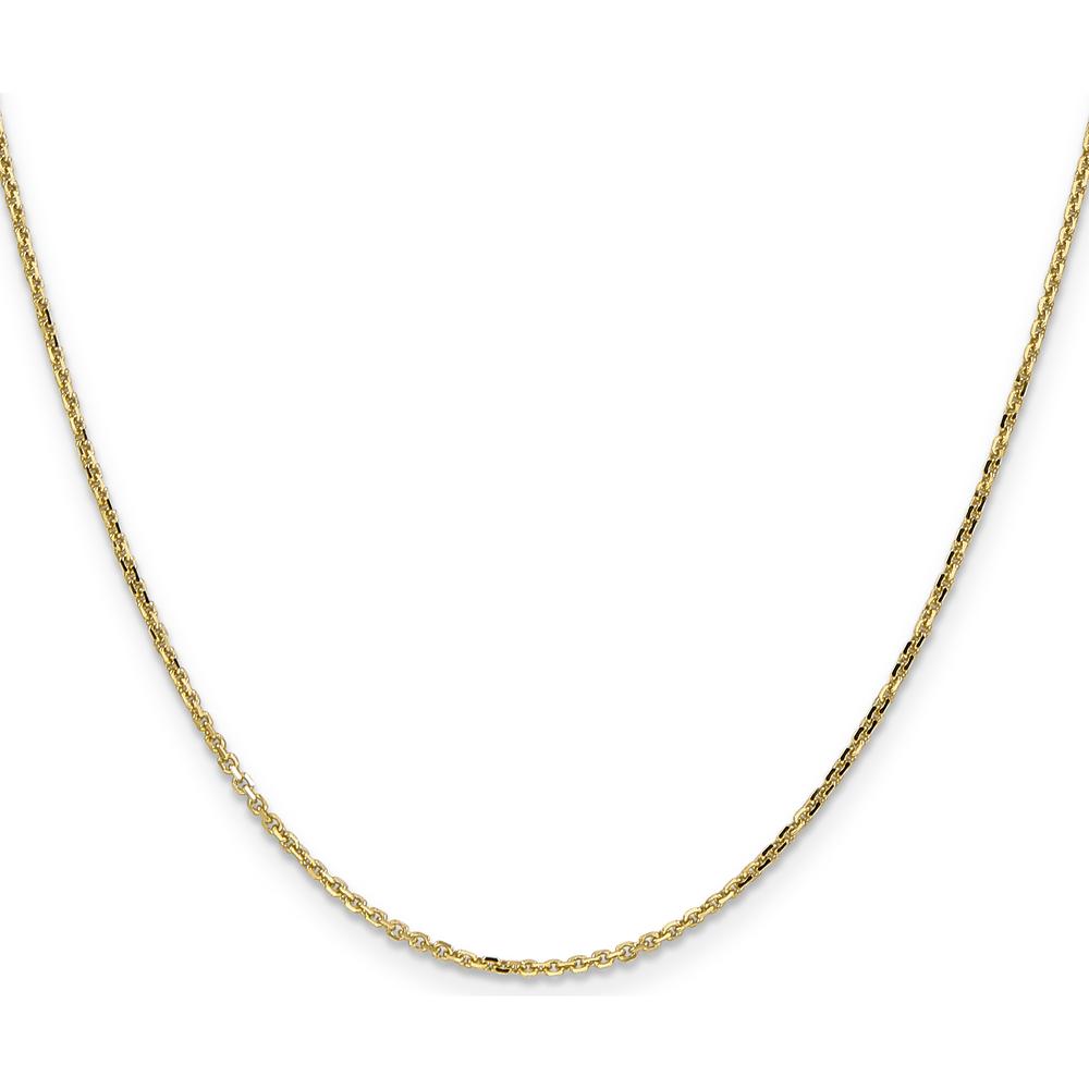 14K Yellow Gold 20" Diamond-Cut Round Cable Link Chain - 1.4mm Width by Oro Pregiato