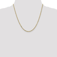 14K Yellow Gold 20" Diamond-Cut Round Cable Link Chain with Lobster Clasp by Oro Pregiato