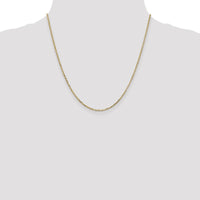 14K Yellow Gold 20" Diamond-Cut Round Open Link Cable Chain Necklace with Lobster Clasp by Oro Pregiato