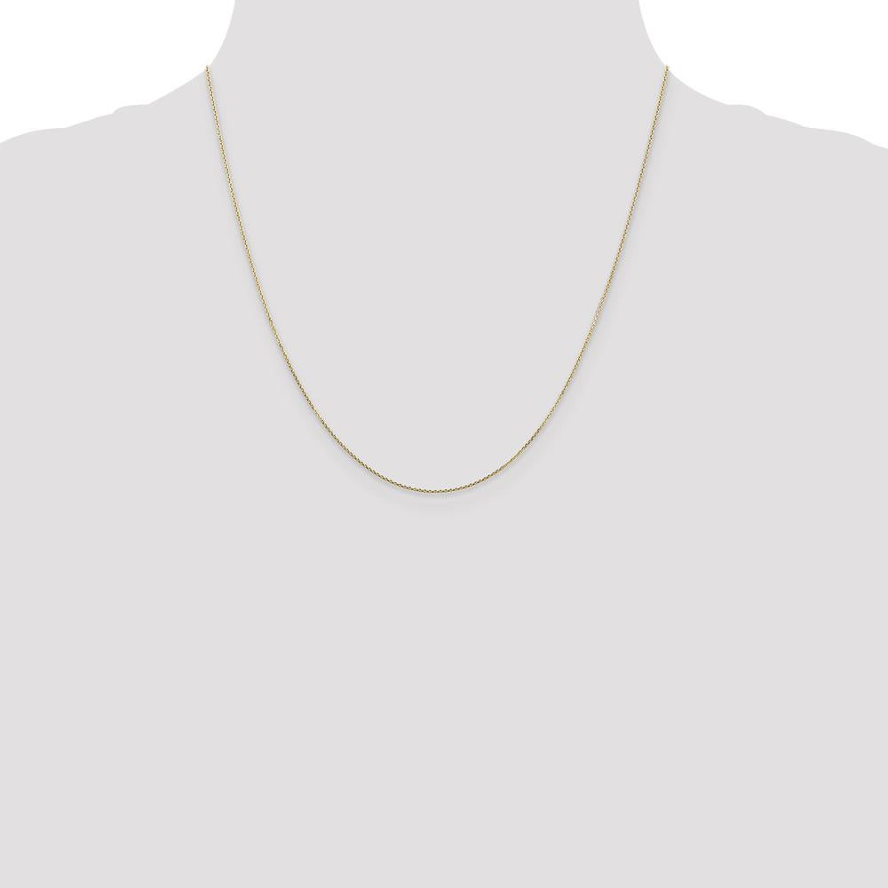 14K Yellow Gold 20" Diamond-Cut Round Open Link Cable Chain with Lobster Clasp by Oro Pregiato