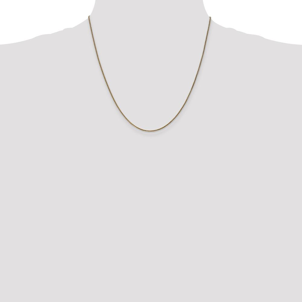14K Yellow Gold 20" Diamond-Cut Spiga Chain - 1.25mm Width by Oro Pregiato