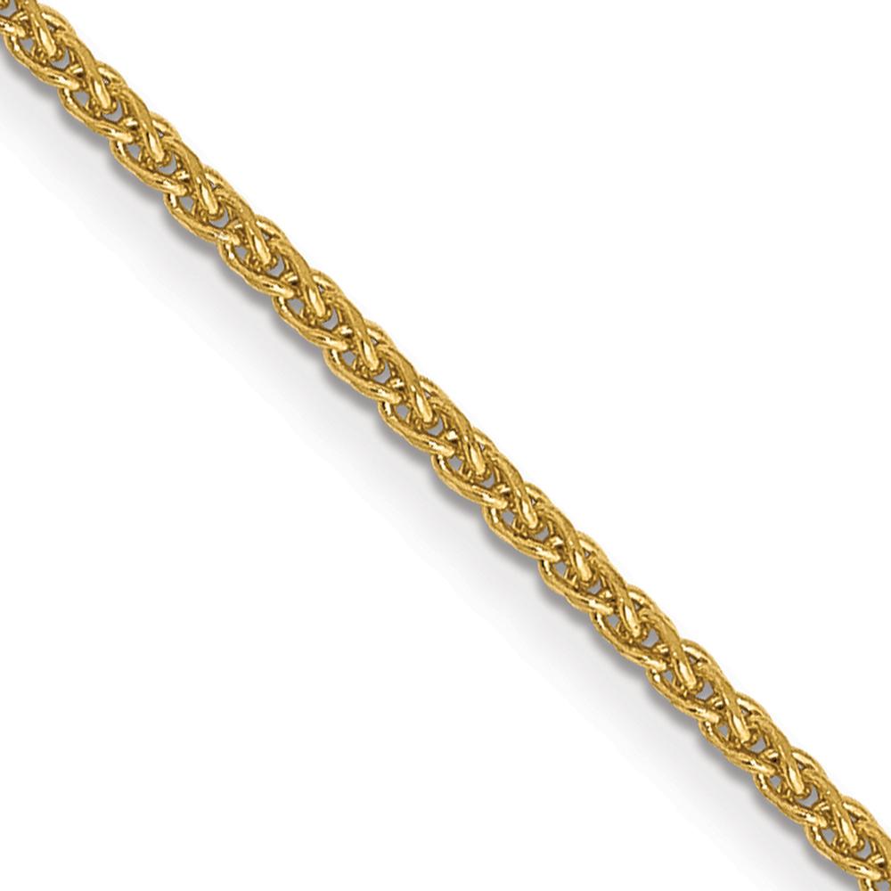 14K Yellow Gold 20" Diamond-Cut Spiga Chain Necklace with Lobster Clasp by Oro Pregiato