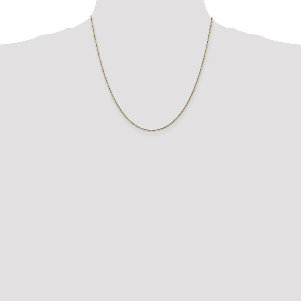 14K Yellow Gold 20" Diamond-Cut Spiga Chain Necklace with Lobster Clasp by Oro Pregiato