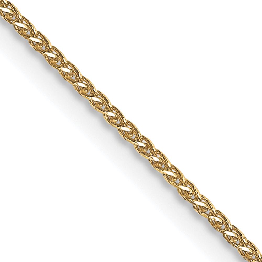 14K Yellow Gold 20" Diamond-Cut Spiga Chain with Lobster Clasp - 0.85mm Width by Oro Pregiato