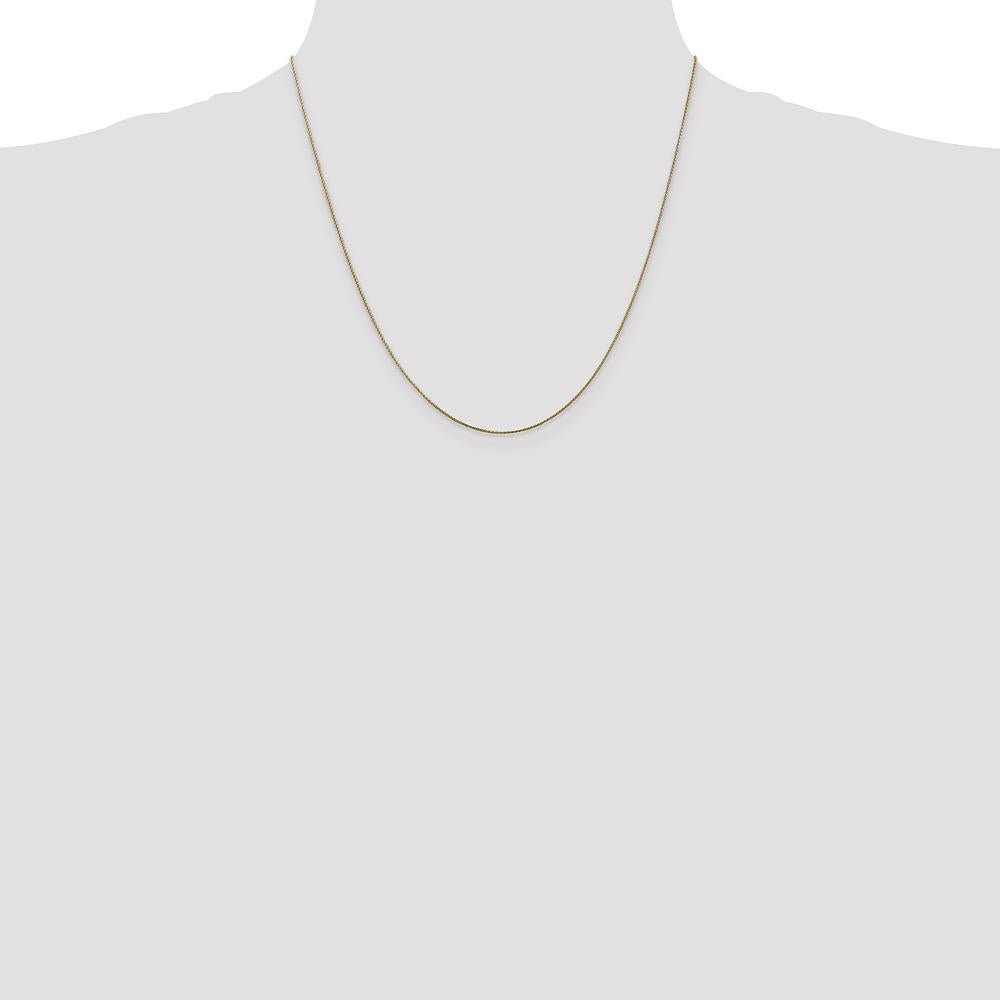14K Yellow Gold 20" Diamond-Cut Spiga Chain with Lobster Clasp - 0.85mm Width by Oro Pregiato