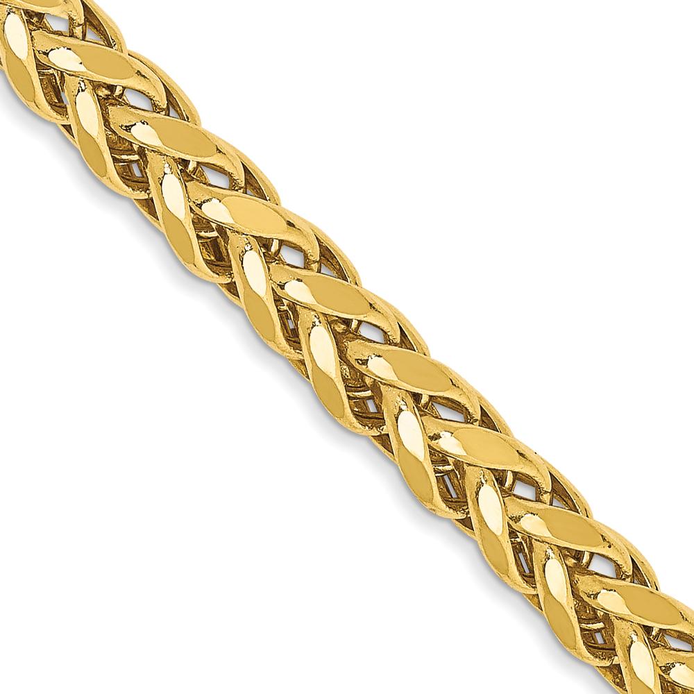 14K Yellow Gold 20" Diamond-Cut Wheat Chain - 3.7mm Width by Oro Pregiato