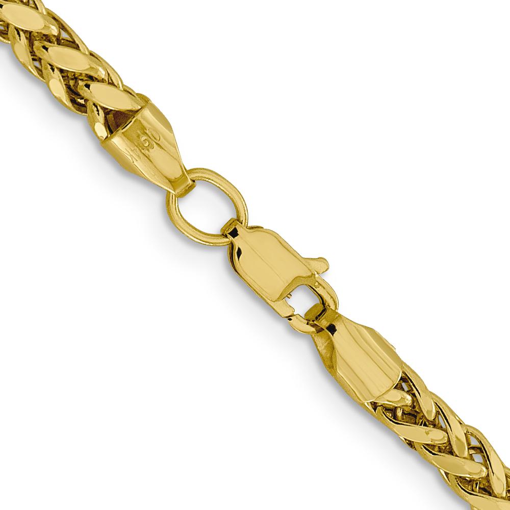 14K Yellow Gold 20" Diamond-Cut Wheat Chain - 3.7mm Width by Oro Pregiato