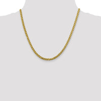14K Yellow Gold 20" Diamond-Cut Wheat Chain - 3.7mm Width by Oro Pregiato