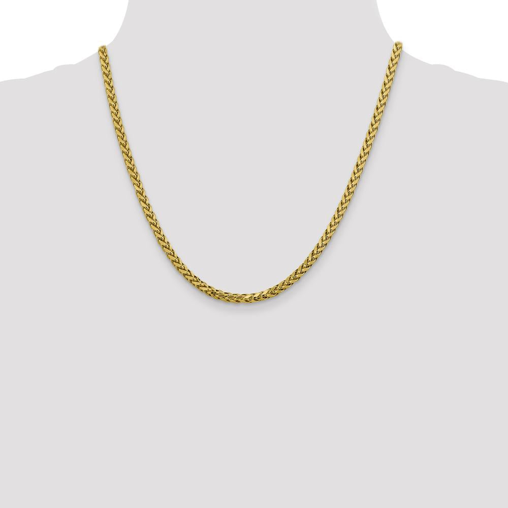 14K Yellow Gold 20" Diamond-Cut Wheat Chain - 3.7mm Width by Oro Pregiato