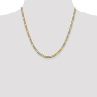 14K Yellow Gold 20" Figaro Chain Necklace with Rhodium Plating - 3.9mm Width by IBGoodman