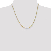 14K Yellow Gold 20" Flat Beveled Curb Chain Necklace - 2.2mm Width by Oro Pregiato