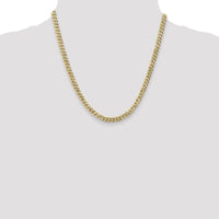 14K Yellow Gold 20" Flat Beveled Curb Chain with Lobster Clasp - 5.75mm Width by Oro Pregiato