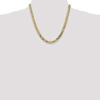 14K Yellow Gold 20" Flat Beveled Curb Chain with Lobster Clasp - 7.25mm Width by Oro Pregiato