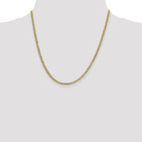 14K Yellow Gold 20" Flat Cuban Chain - 3.1mm Width with Lobster Clasp by Oro Pregiato