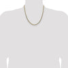 14K Yellow Gold 20" Flat Cuban Chain Necklace with Pave Texture by Oro Pregiato
