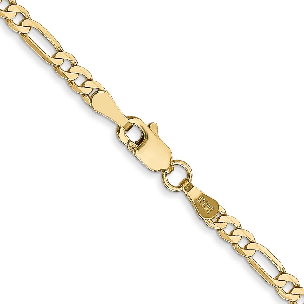 14K Yellow Gold 20" Flat Figaro Chain - 2.75mm Width by Oro Pregiato
