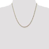 14K Yellow Gold 20" Flat Figaro Chain - 2.75mm Width by Oro Pregiato