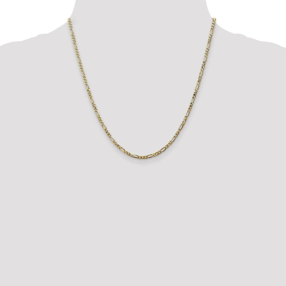 14K Yellow Gold 20" Flat Figaro Chain - 2.75mm Width by Oro Pregiato
