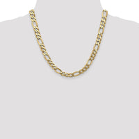 14K Yellow Gold 20" Flat Figaro Chain - 8.75mm Width with Lobster Clasp by Oro Pregiato