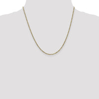14K Yellow Gold 20" Flat Figaro Chain Necklace - 1.8mm Width with Lobster Clasp by Oro Pregiato