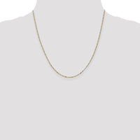 14K Yellow Gold 20" Flat Figaro Chain Necklace with Spring Ring Clasp by Oro Pregiato