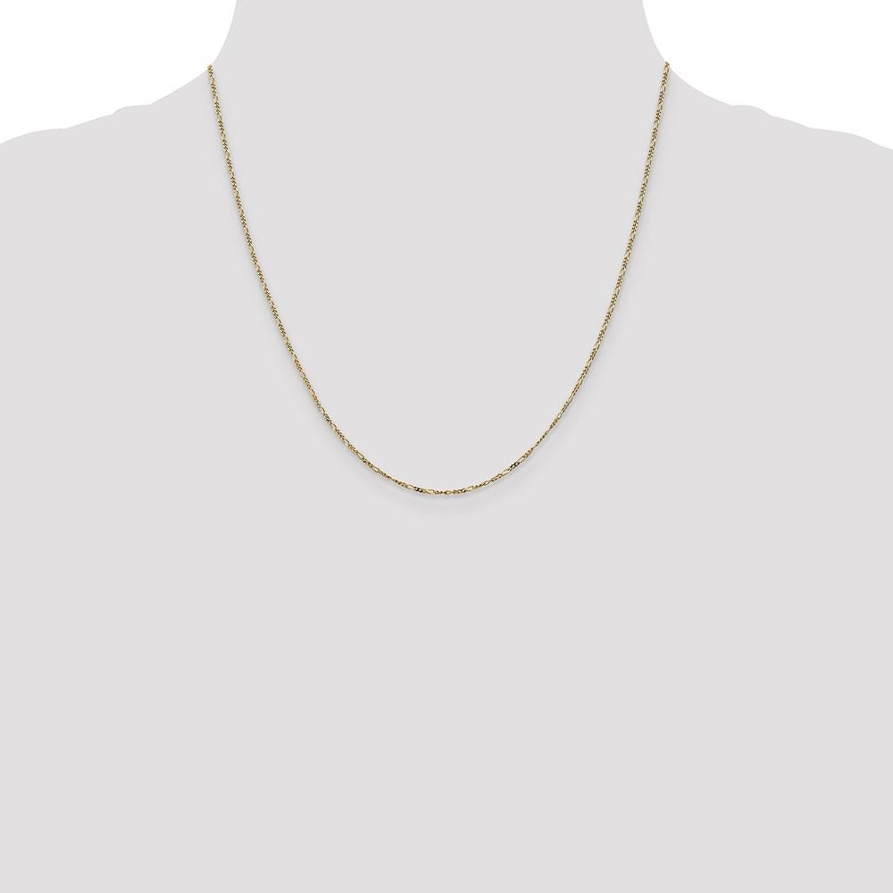 14K Yellow Gold 20" Flat Figaro Chain Necklace with Spring Ring Clasp by Oro Pregiato